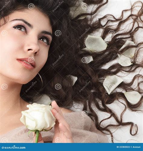 Woman with Long Hair Lying Down Stock Photo - Image of beauty, attractive: 22383022