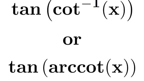 Value of tan(cot^(-1)(x)) | What is value of tan(cot^(-1)(x)) | How to evaluate tan(cot^(-1)(x ...