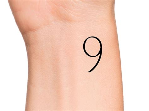 Nine Temporary Tattoo / 9 Tattoo - Etsy