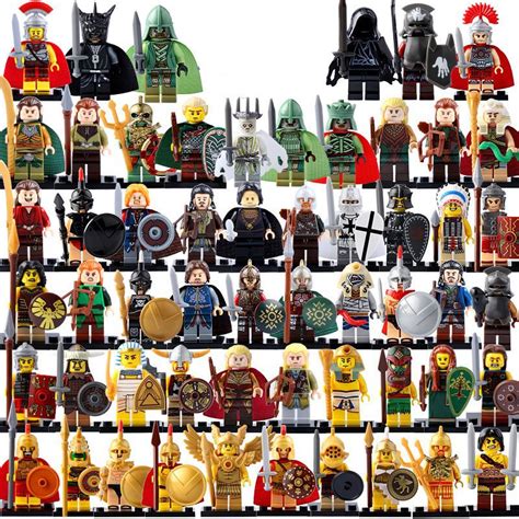 Custom Medieval Knights Hobbit Army Egyptian Warriors Minifigures ...