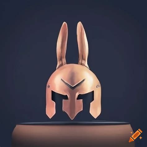 Cute bunny on a spartan helmet on Craiyon