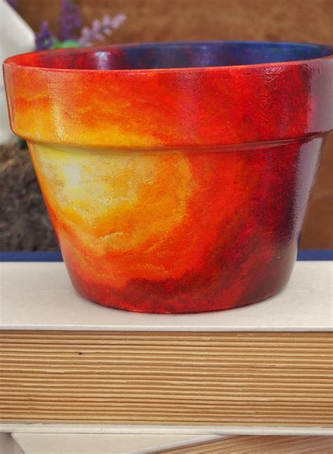 Acrylic paint on terracotta with glossy-finish sealant | Painted clay pots, Painted flower pots ...