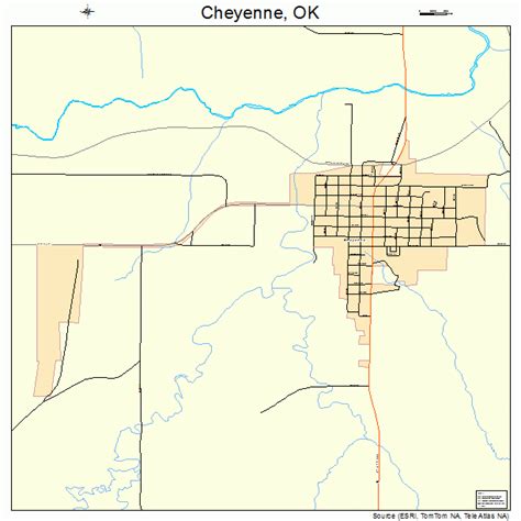 Cheyenne Oklahoma Street Map 4013900