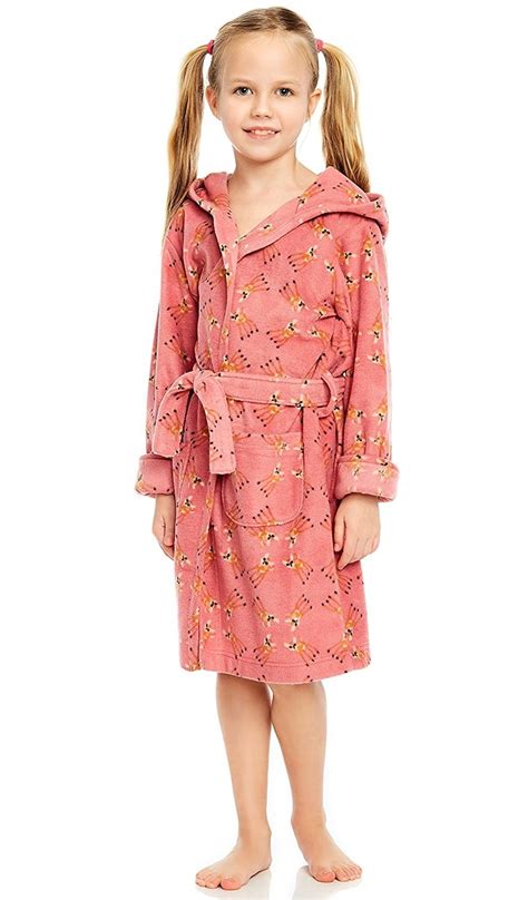 Leveret Kids Robe Girls Hooded Fleece Sleep Robe Bathrobe 2 Toddler-14 Years Variety of Colors ...