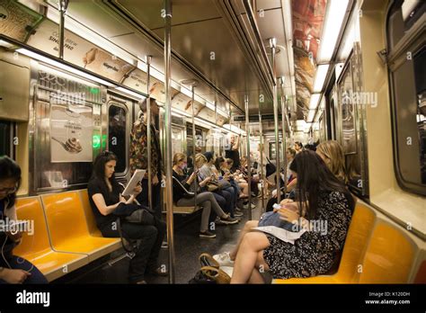 Inside New York Subway Train Carriage in New York - USA Stock Photo - Alamy