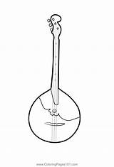 Octave Mandolin Coloring Page For Kids  Free Printable sketch template