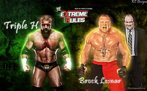 Triple H Vs Brock Lesnar Extreme Rules Wallpaper by KCWallpapers on ...