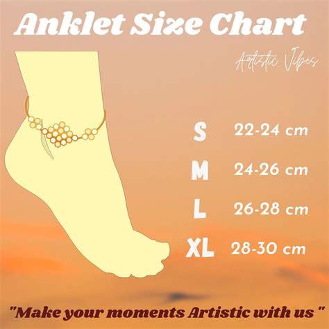 Anklet size chart