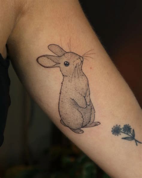 American Traditional Rabbit Tattoo