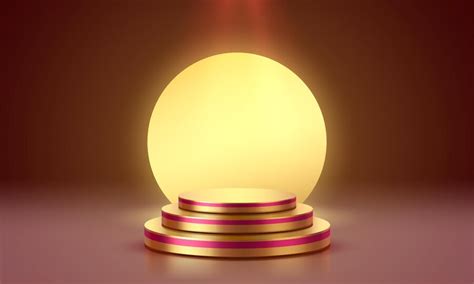 Premium Vector | Golden podium with lighting Stage Podium Scene with for Award Decor element ...