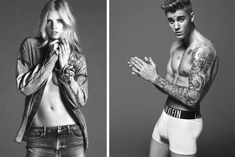 Justin Bieber & Lara Stone in Calvin Klein’s Spring 2015 Campaign