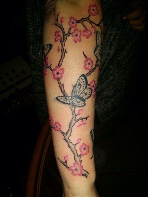 Cherry blossom tattoo arm sleeve butterflies | Butterfly sleeve tattoo, Cherry blossom tattoo ...