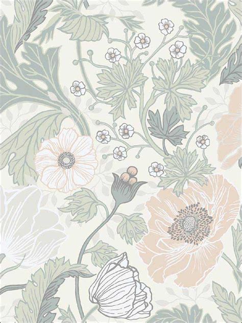 Anemone Light Grey Floral Wallpaper 294833000 by A Street Prints Wallpaper