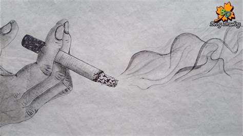 A pen & a pencil have created a beautiful draw || How to draw smoke || How to draw a cigarette ...