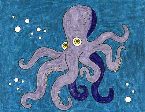 Easy How to Draw an Octopus Tutorial and Octopus Coloring Page