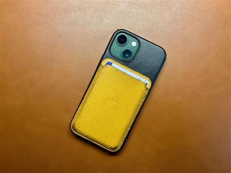 Green iPhone 13 mini with Dark Cherry Leather Case (Day 133) & Orange ...