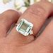 Green Amethyst Solid Gold Engagement Ring, Light Green Gemstone and ...