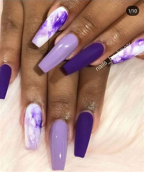 25+ Beautiful Marble Nail Design Ideas - The Glossychic | Purple nail ...