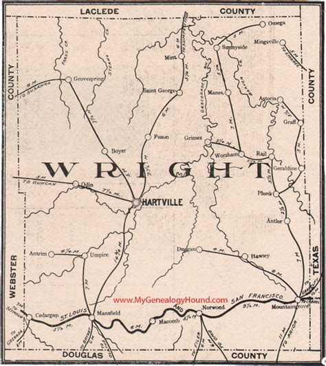 Wright County, Missouri 1904 Map