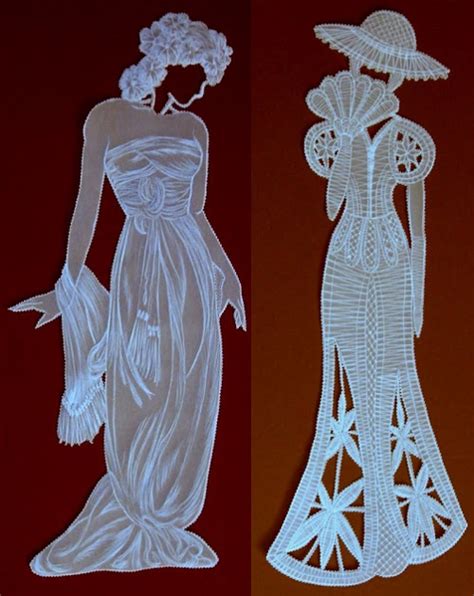 Parchment paper art ladies - Art Kaleidoscope