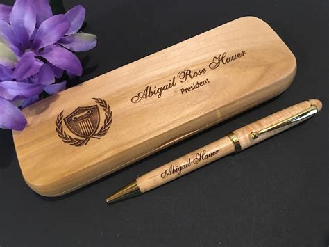 Professional Gift Personalized Wood Desktop Pen Set Engraved - Etsy
