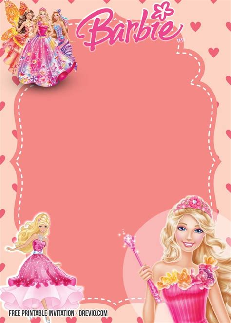 Barbie Invitation Template Free