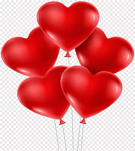 Free download | Five red heart balloons, Heart Shape Valentine's Day ...