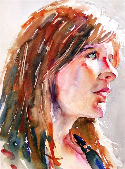 Love the loose approach to this watercolor portrait Watercolor Art Face ...