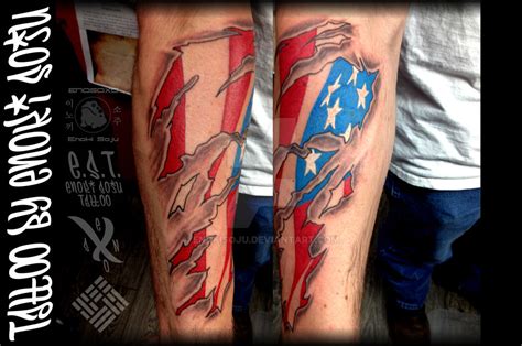 Custom Skin Tear Rip American Flag Tattoo by Enoki by enokisoju on DeviantArt