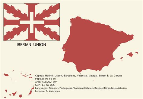 Iberian Union (Gilbatrar + Portugal + Spain and Isles) : MapPorn