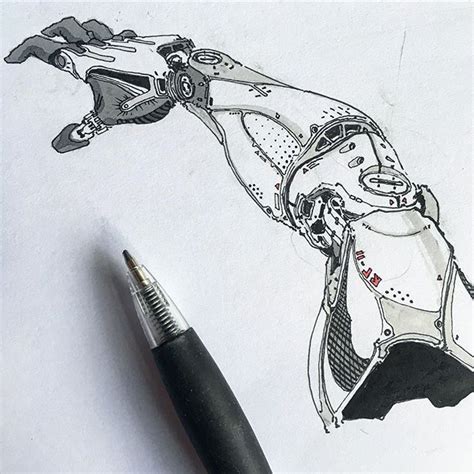 Robot Arm Drawing at PaintingValley.com | Explore collection of Robot Arm Drawing