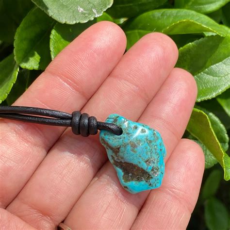 Mens Turquoise Necklace Natural Turquoise Raw Turquoise | Etsy