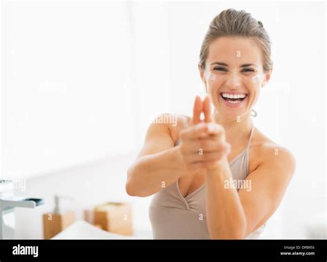 Female bathroom cream hi-res stock photography and images - Alamy