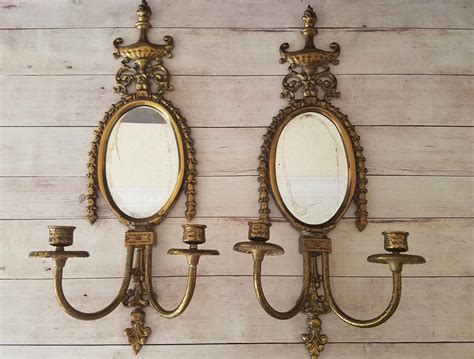 These French Country Large Brass Mirror Wall Sconces are so gorgeous! #frenchcountry #boho # ...