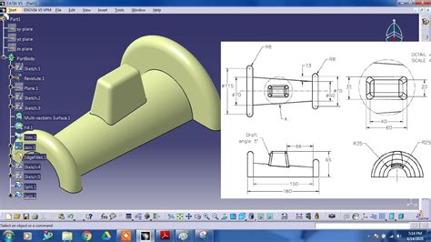 #CATIA V5 #SURFACE Tutorial 2 #Generative Shape design - YouTube