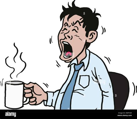 Business Man Yawning Cartoon Vector Illustration Stock Vector Image ...