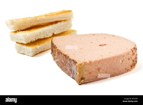 Pate Foie Gras with french toast isolated on white Stock Photo - Alamy