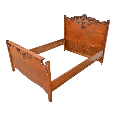 Antique Victorian Carved Oak Full Size Bed, Circa 1890s - Etsy