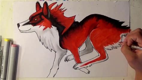 Colored Drawing of a Red Wolf Running- ZArtwork- Copic Markers - YouTube