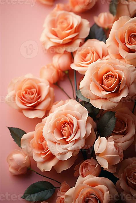 Cover page full size, soft color roses only on edges, peach background, no text, calm nature ...