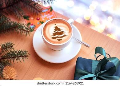 Christmas Tree Drawing On Latte Art Stock Photo 1164268921 | Shutterstock