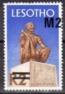 Stamp: Statue of King Moshoeshoe I - surcharged (Lesotho(Definitives surcharged) Mi:LS 307,Sn:LS ...