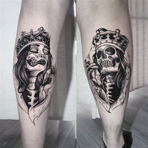 Queen and King Tattoo by Ash Ryan