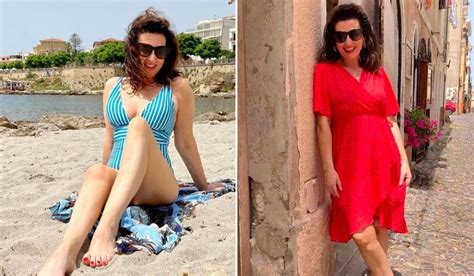 Maura Derrane Stuns in Blue Swimsuit on Italian Holiday