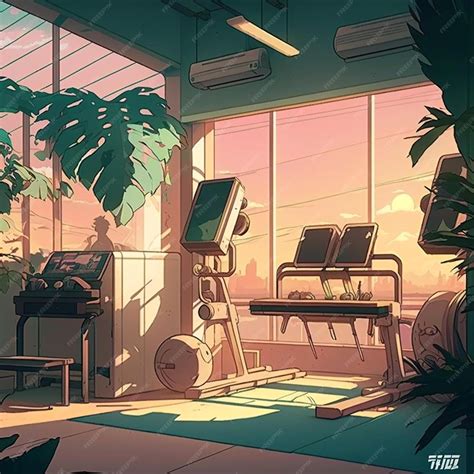 Premium AI Image | Lofi office study room interior design with window Anime look