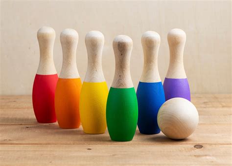 Kids Bowling Set Wood Toys Montessori Toy Wooden Bowling - Etsy