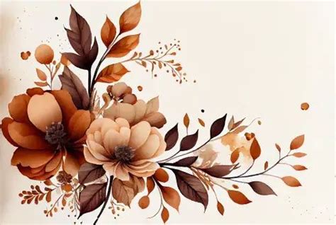 an artistic painting of flowers and leaves on a wall