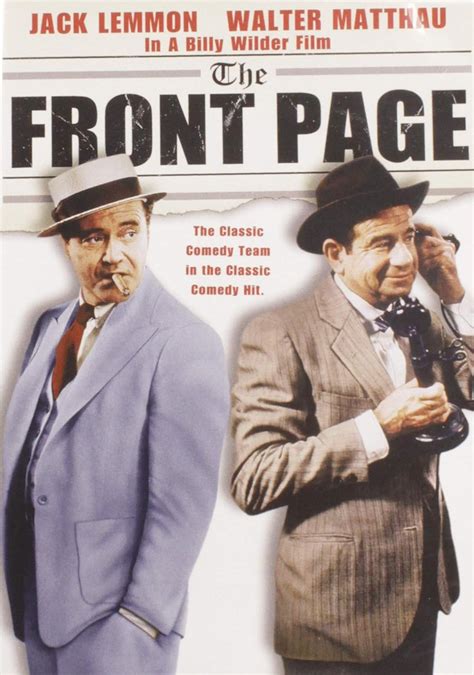 Amazon.com: The Front Page : Jack Lemmon, Walter Matthau, Susan ...