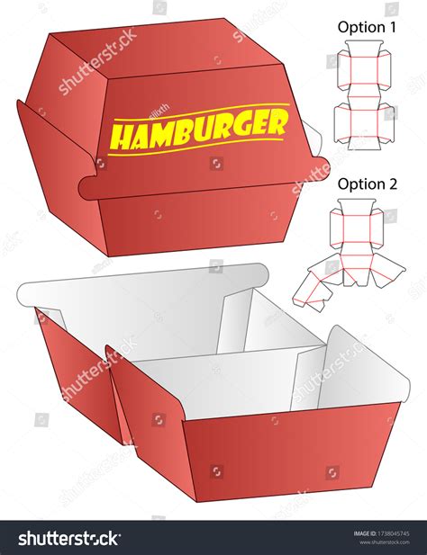 Hamburger Box Packaging Die Cut Template Stock Vector (Royalty Free) 1738045745 | Shutterstock