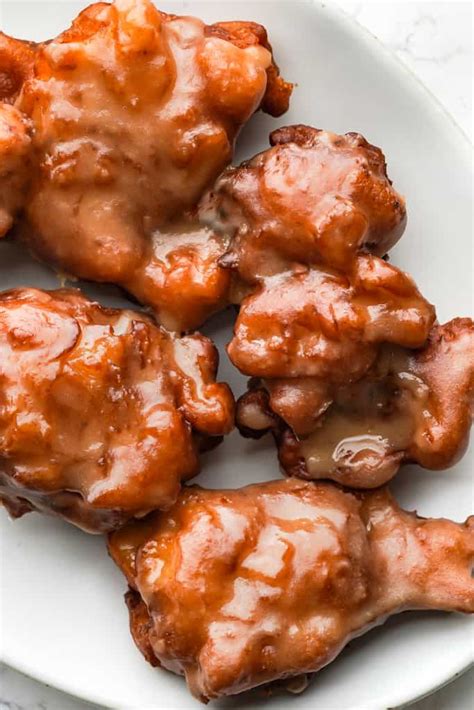 Cardamom Apple Fritters with Maple Glaze - Whisper of Yum